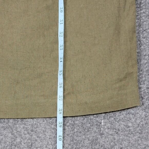 Express Dress Womens 7/8 Olive Green Sleeveless Linen Blend Criss Cross Back - Picture 4 of 11